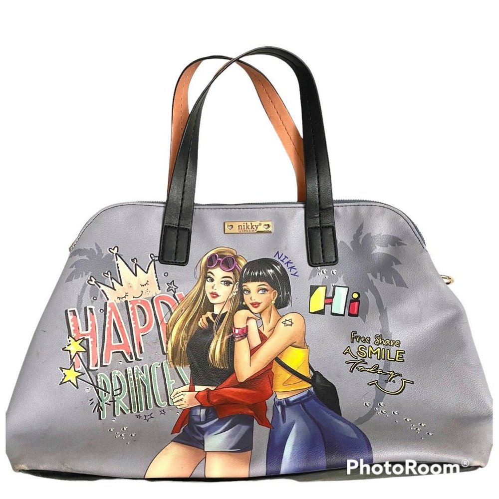Nikki Nicole Lee USA Double The Fun Happy prince‎ Handbag Purse Bag Satchel Blue